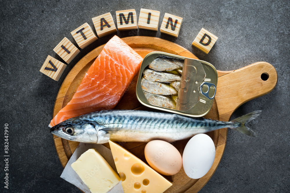 Obraz na płótnie Foods rich in vitamin D w salonie