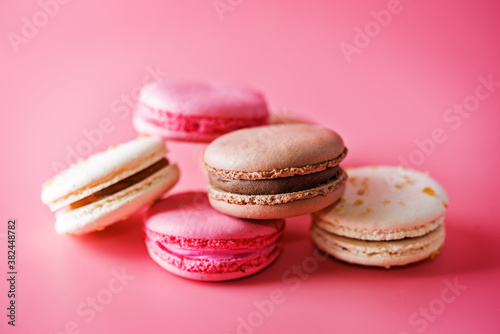 Sweet multicoloured macarons