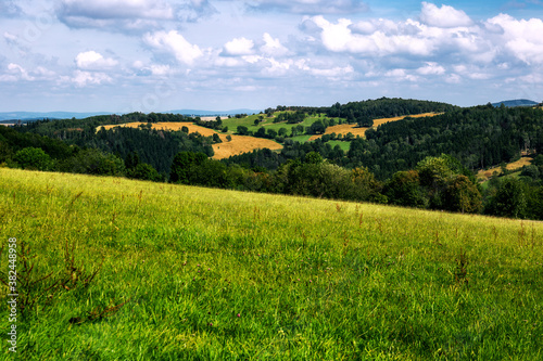 Landscape of Altenberg in the Osterzgebirge district, in the Free State of Saxony, Germany in the Ore Mountains