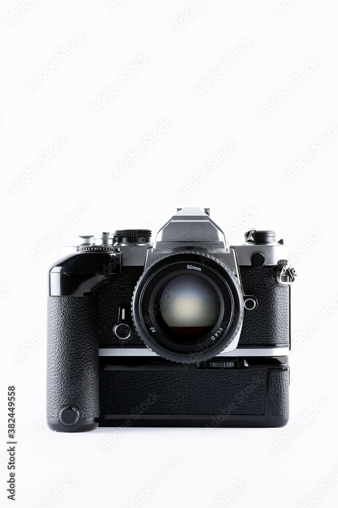 analog camera on a white background