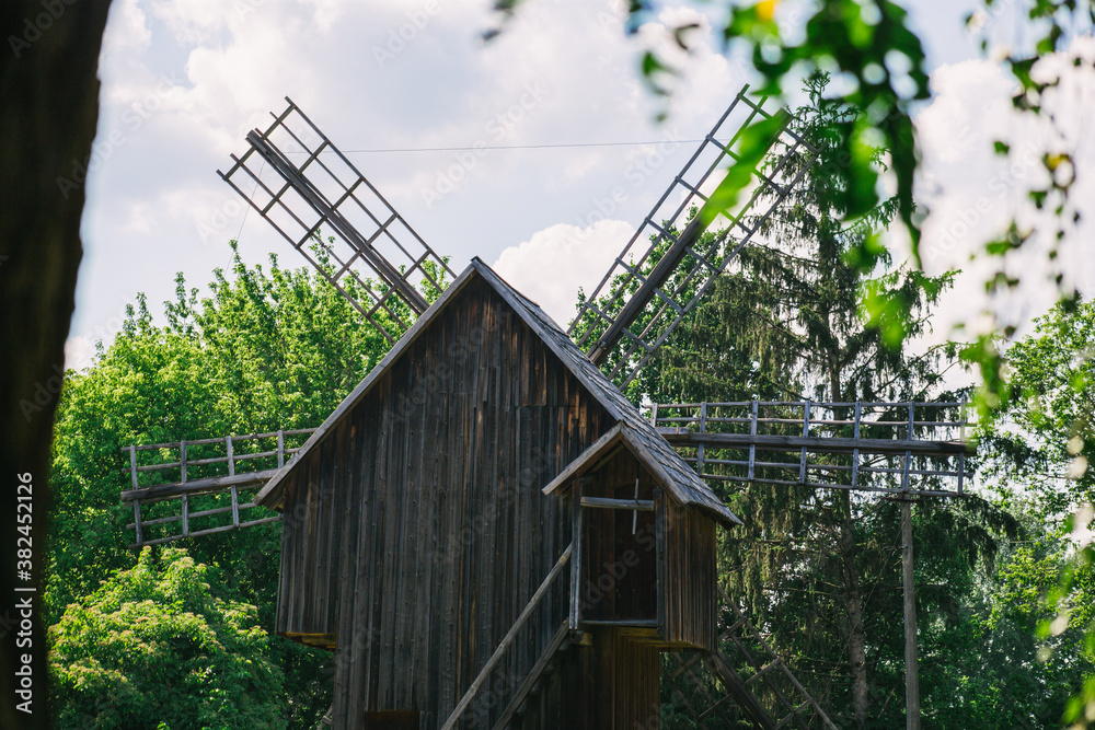 Old wooden mills surrounded by nature Old wooden mills surrounded by nature