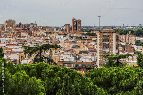Skyline of the city of Madrid, capital of Spain. View from Palacio Real (Royal Palace). © dbrnjhrj