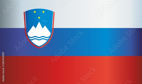 Flag of Slovenia, Republic of Slovenia. Bright, colorful vector illustration