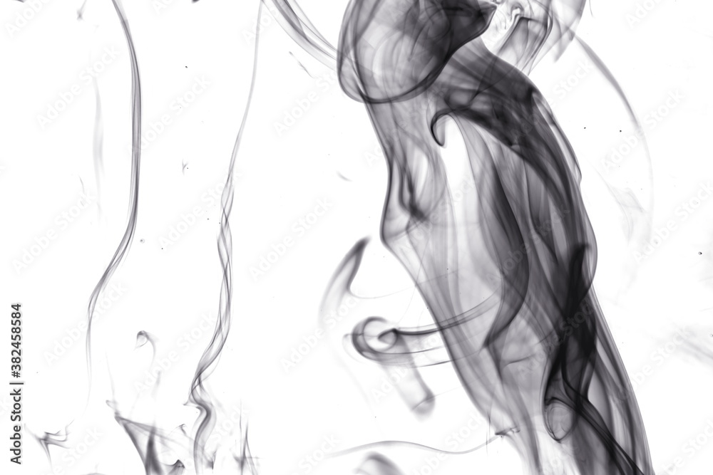 Fototapeta premium Black smoke on white background