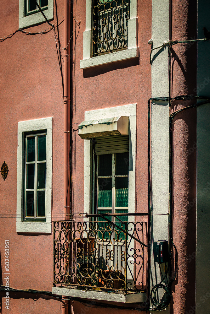 View of the facade of a building in the downtown of Lisbon in Portugal
View of the facade of a building in the downtown of Lisbon in Portugal