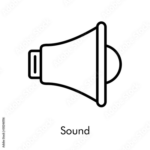 Símbolo sonido. Logotipo lineal altavoz en color negro