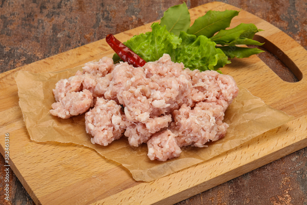 Homemade pork minced meat for cooking