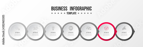 Concept of infographic layout. Diagram with business icons. Vector