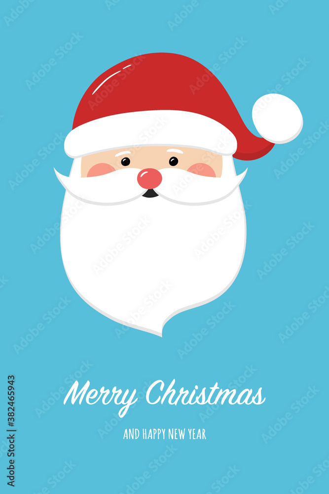 Christmas card with happy Santa Claus and wishes. Vector Christmas card with happy Santa Claus and wishes. Vector
