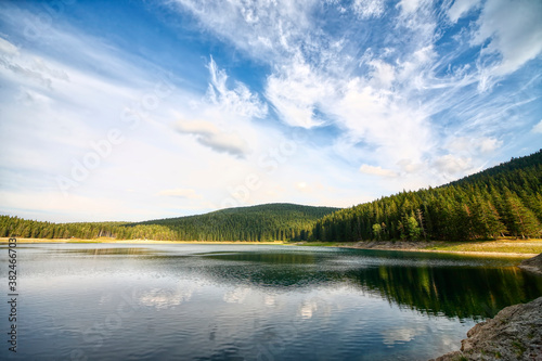 Beautiful lake in mountain. Mountain landscape.