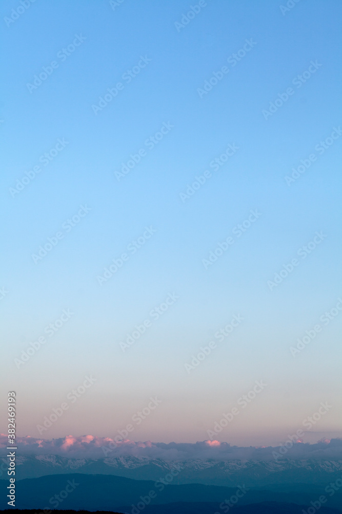 Pink clouds, blue sky, summer sunset <3