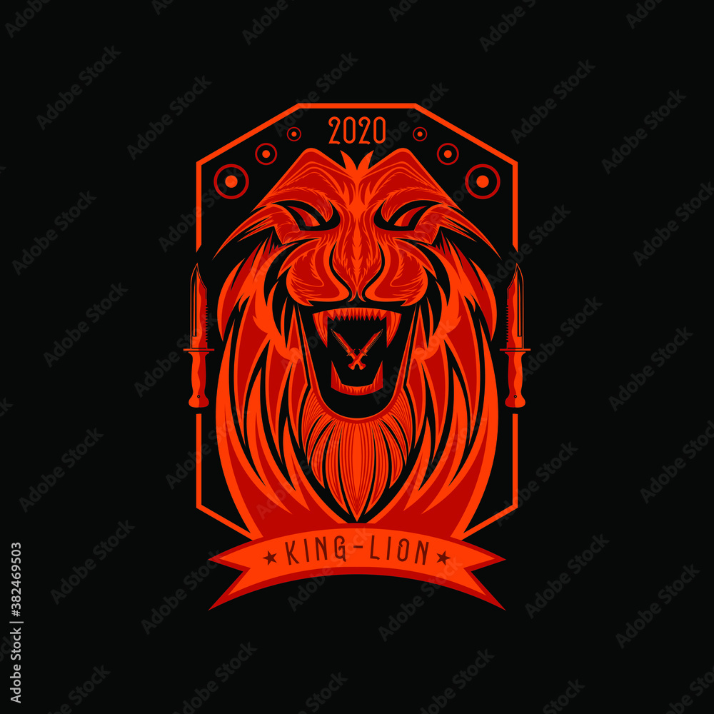 Fototapeta premium Vector Color Lion King Illustration