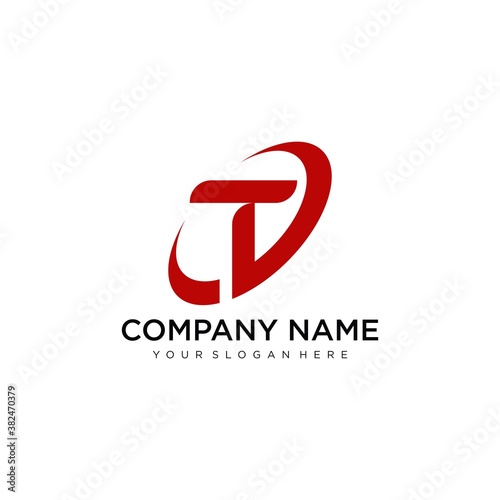 Letter T line logo design. Linear creative minimal monochrome monogram symbol. Universal elegant vector sign design. Premium business logotype. Graphic alphabet symbol for corporate business identity