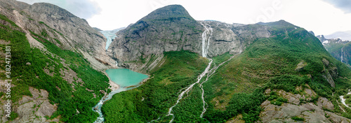 Briksdalsbreen is a glacier arm of Jostedalsbreen,Briksdalsbre, Norway photo