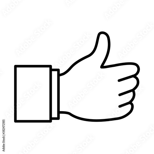 Hand gesture with thumb up, line style