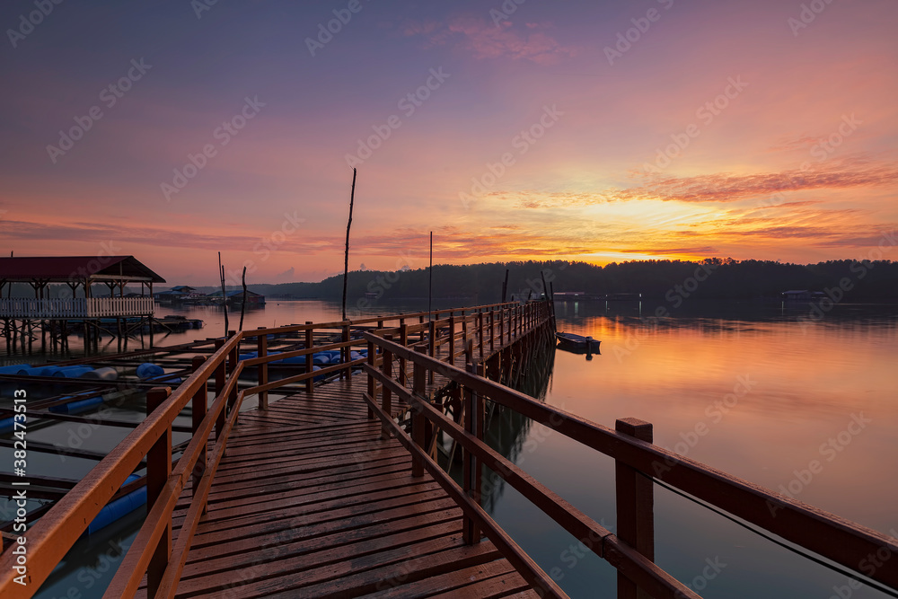 Morning Sunrise at Fishing Jetty Morning Sunrise at Fishing Jetty