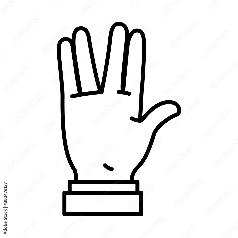 icon of Hand gesture expression on Sign Language, line style icon of Hand gesture expression on Sign Language, line style