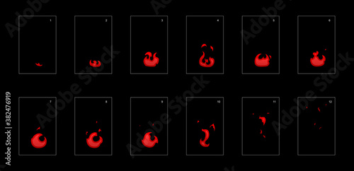 Fire blast effect. Fire explosion effect for animation. Fire effect for game design, motion graphics, animation, or something else 20046.