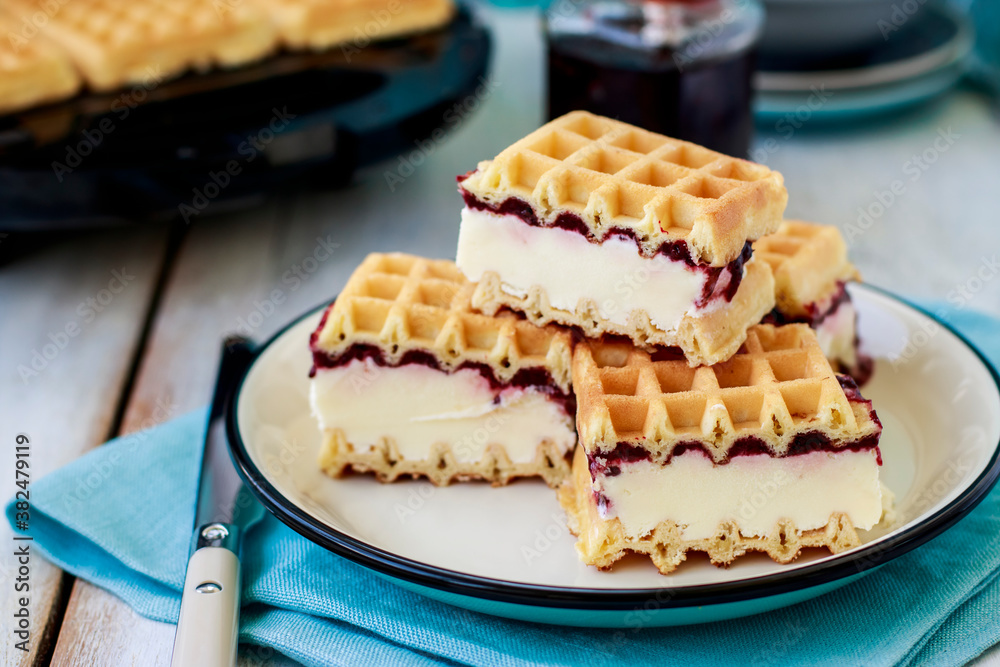 waffles ice cream sandwich waffles ice cream sandwich
