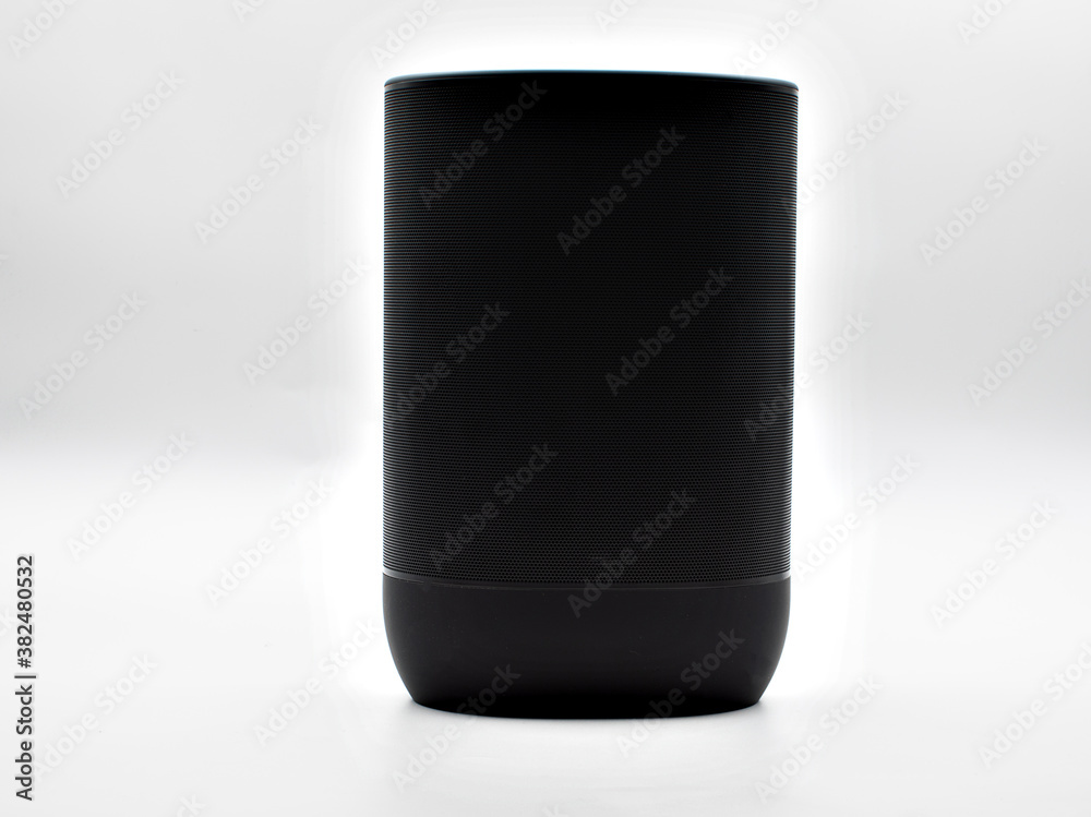 Black speaker with white background Black speaker with white background