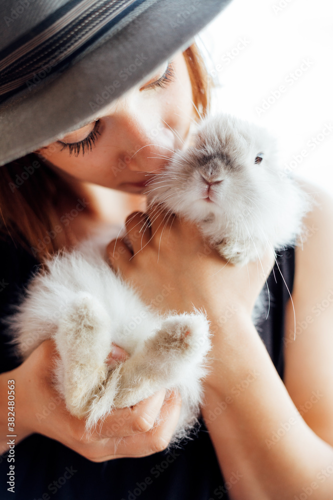 Woman and rabbit Woman and rabbit