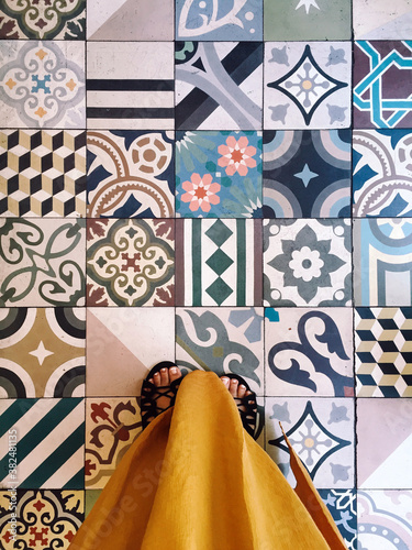 Colorful set of ornamental tiles