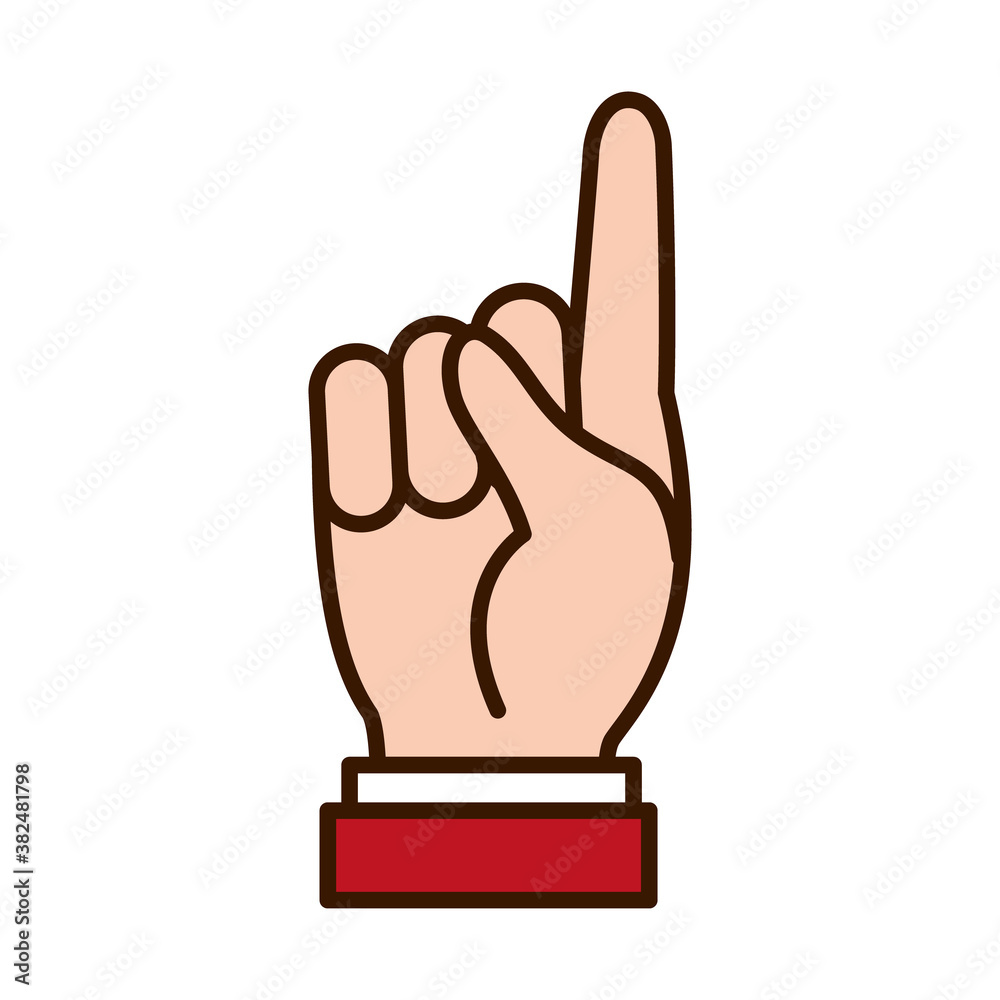 Hand gesture showing D letter, line and fill style Hand gesture showing D letter, line and fill style
