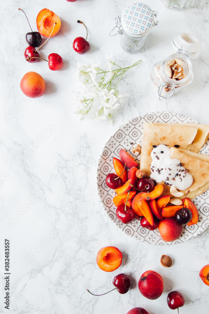 Crepes with fresh fruit