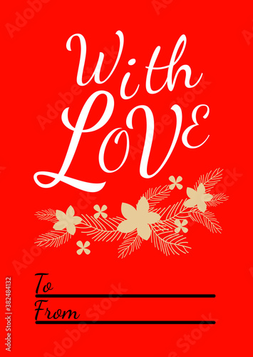 set collection vector card to make a with   wirh love merry christmas and new year floral and flower 