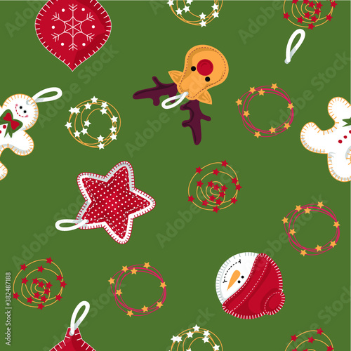 Patrón navideño de adornos de navidad de trabajos manuales en fieltro
