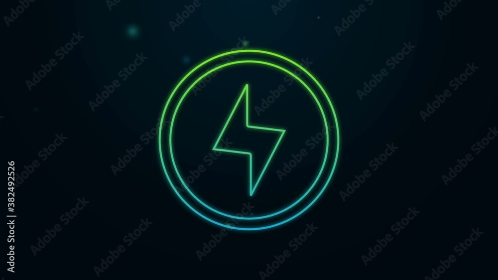 Glowing neon line Lightning bolt icon isolated on black background. Flash sign. Charge flash icon. Thunder bolt. Lighting strike. 4K Video motion graphic animation Glowing neon line Lightning bolt icon isolated on black background. Flash sign. Charge flash icon. Thunder bolt. Lighting strike. 4K Video motion graphic animation