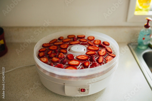 Strawberries on Dehydrator photo