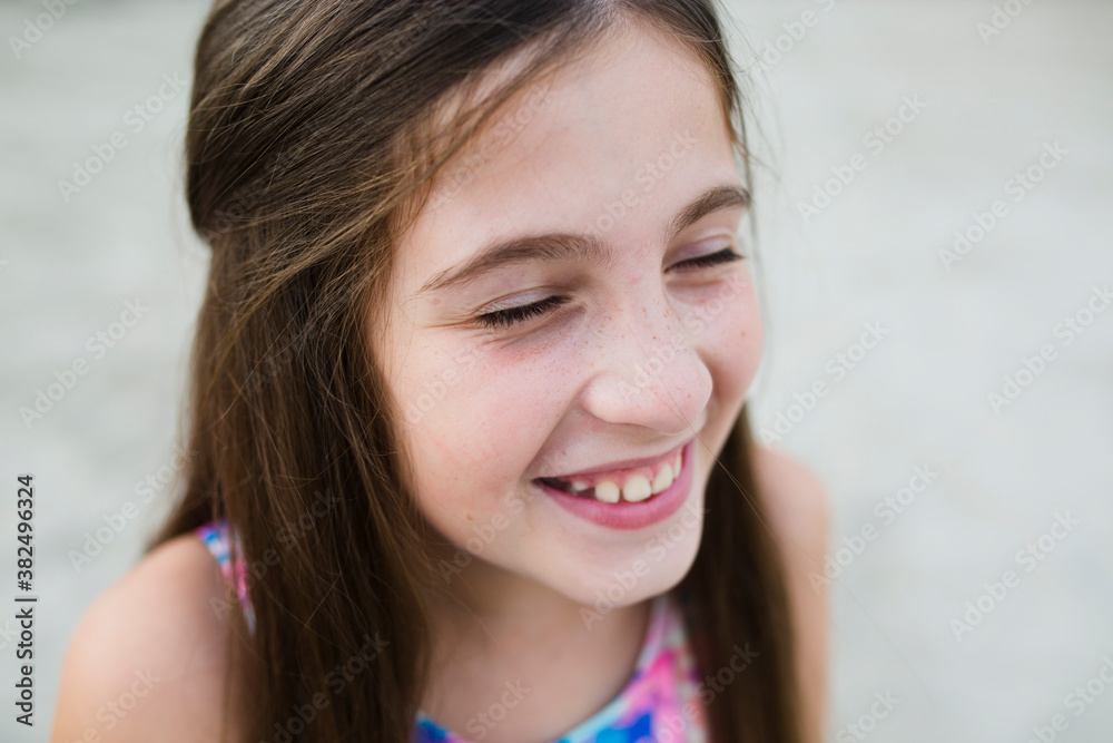 Happy little girl on the beach Happy little girl on the beach
