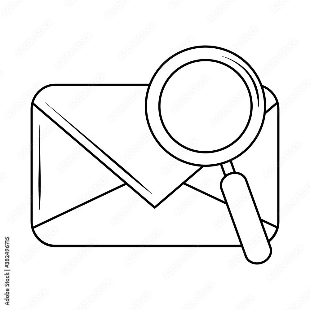 search icon, email message magnifying glass internet line style search icon, email message magnifying glass internet line style