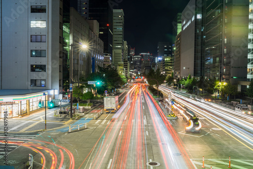 Japanese road at night photo