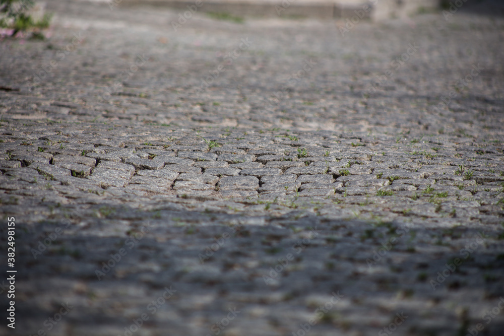 Paving stones on the street of a European city Paving stones on the street of a European city