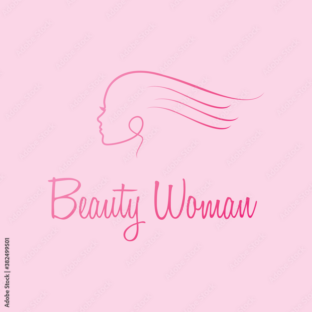 Pink Beauty Feminine Logo Design Template