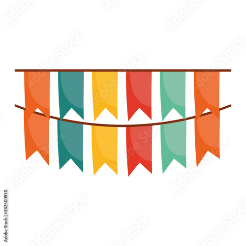 pennants decoration party isolated icon design