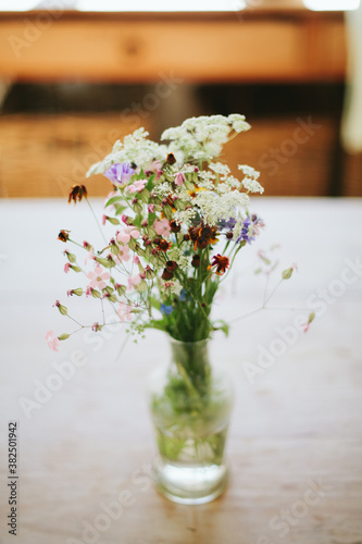 beautiful wildflowers in vase photo