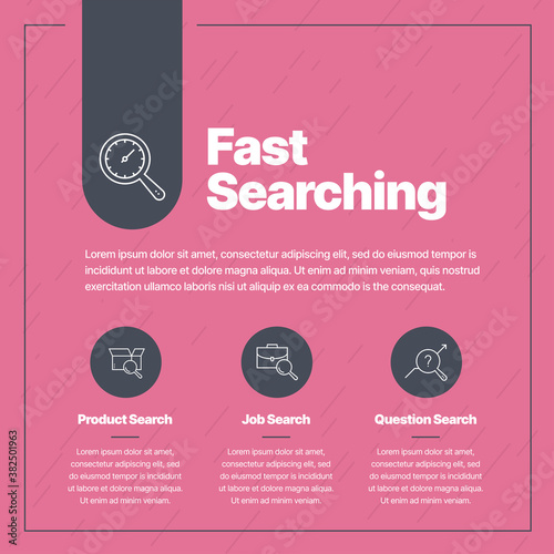 Fast Searching Info graphic Design | Business Infographic Design | Social Media posting | Business Process | Presentation Icon