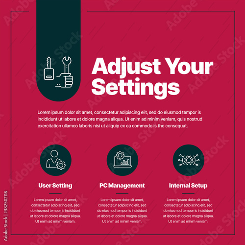 Adjust Your Setting Info graphic Design | Business Infographic Design | Social Media posting | Business Process | Presentation Icon