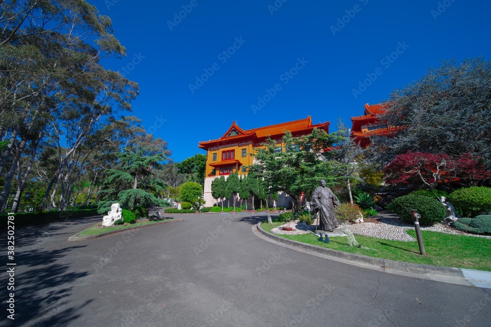 Beautiful colours of a Buddhist temple Nan Tien Temple Woolongong Sydney NSW Australia 