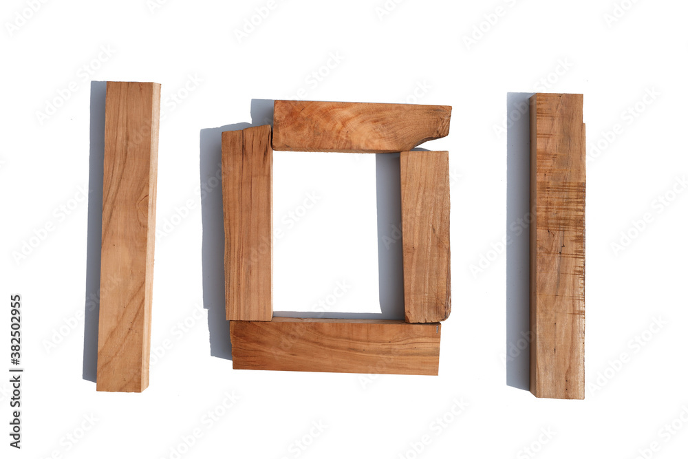 The number 101 is made of wood on a white background board The number 101 is made of wood on a white background board