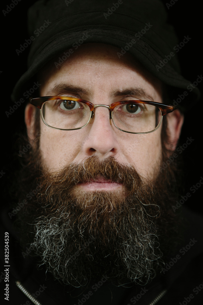 Portrait of serious bearded man Portrait of serious bearded man
