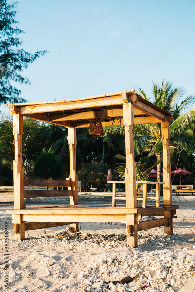 Sitting area on beach