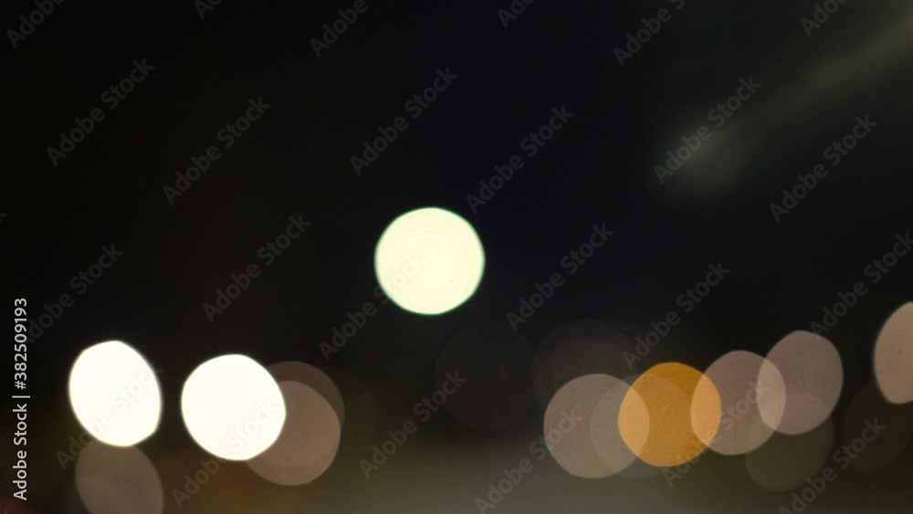 Abstract Bokeh lights, POV drive at night Abstract Bokeh lights, POV drive at night