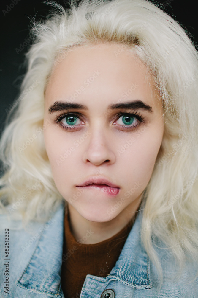 Sensual teen girl biting lips Sensual teen girl biting lips