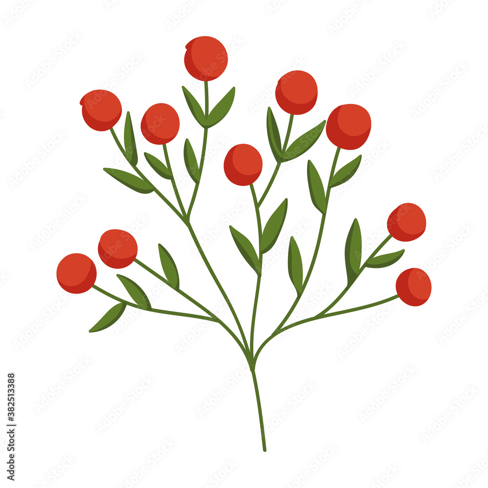 fruits in branch tree nature isolated icon design