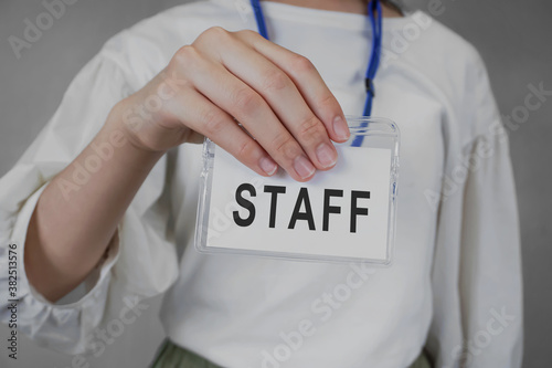 Fotografie The person who shows the staff card