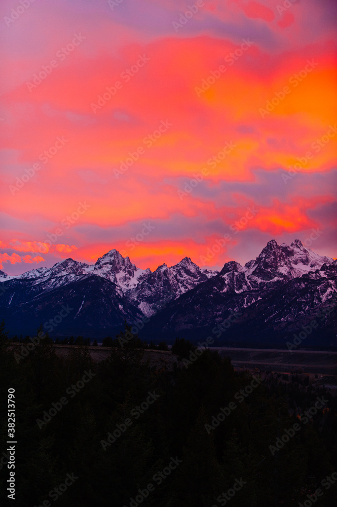 Grand Teton Mountain Range at Sunset Grand Teton Mountain Range at Sunset